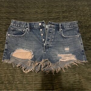 We The Free Blue Denim Shorts